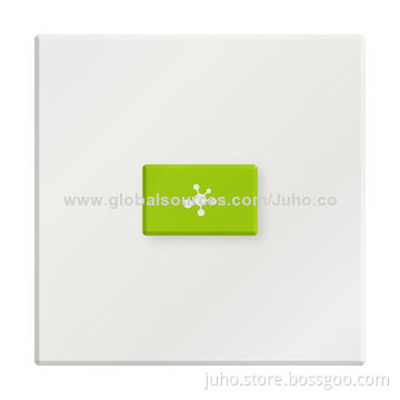 New Style Crystal PG Touch Light Switch, 1 Green Button with White Glass, Simply for Life